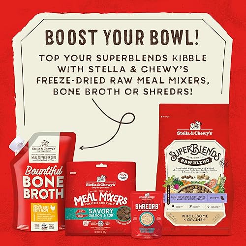 Miniatura 10 de Stella & Chewy's SuperBlends - Receta de mezcla cruda de granos saludables para cachorros, pollo sin jaula y salmón silvestre con superalimentos,