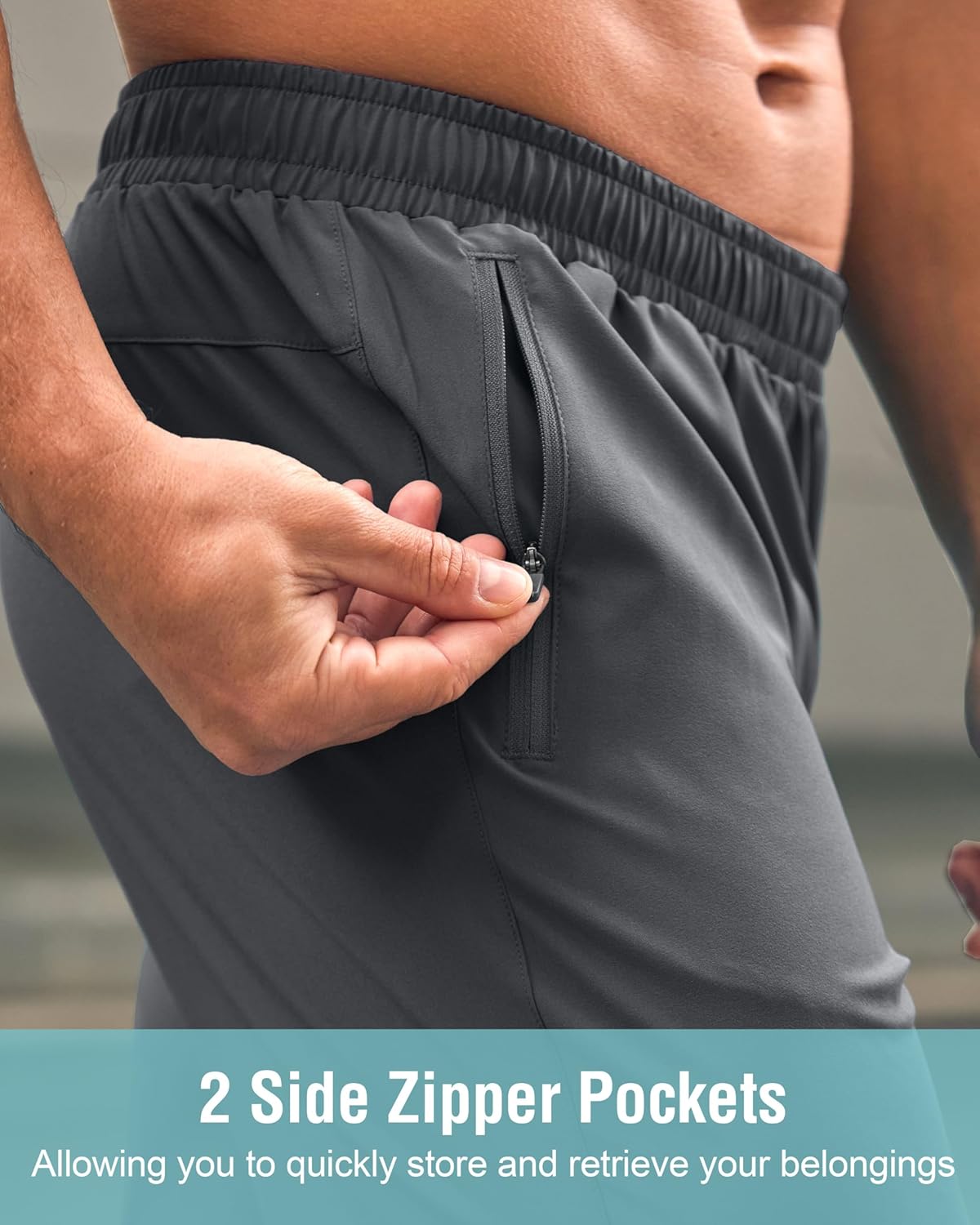 G Gradual Men's Athletic Running Shorts with Zipper Pockets Quick Dry 7"/ 5"/ 9" Workout Gym Shorts for Basketball Hiking - Image 5