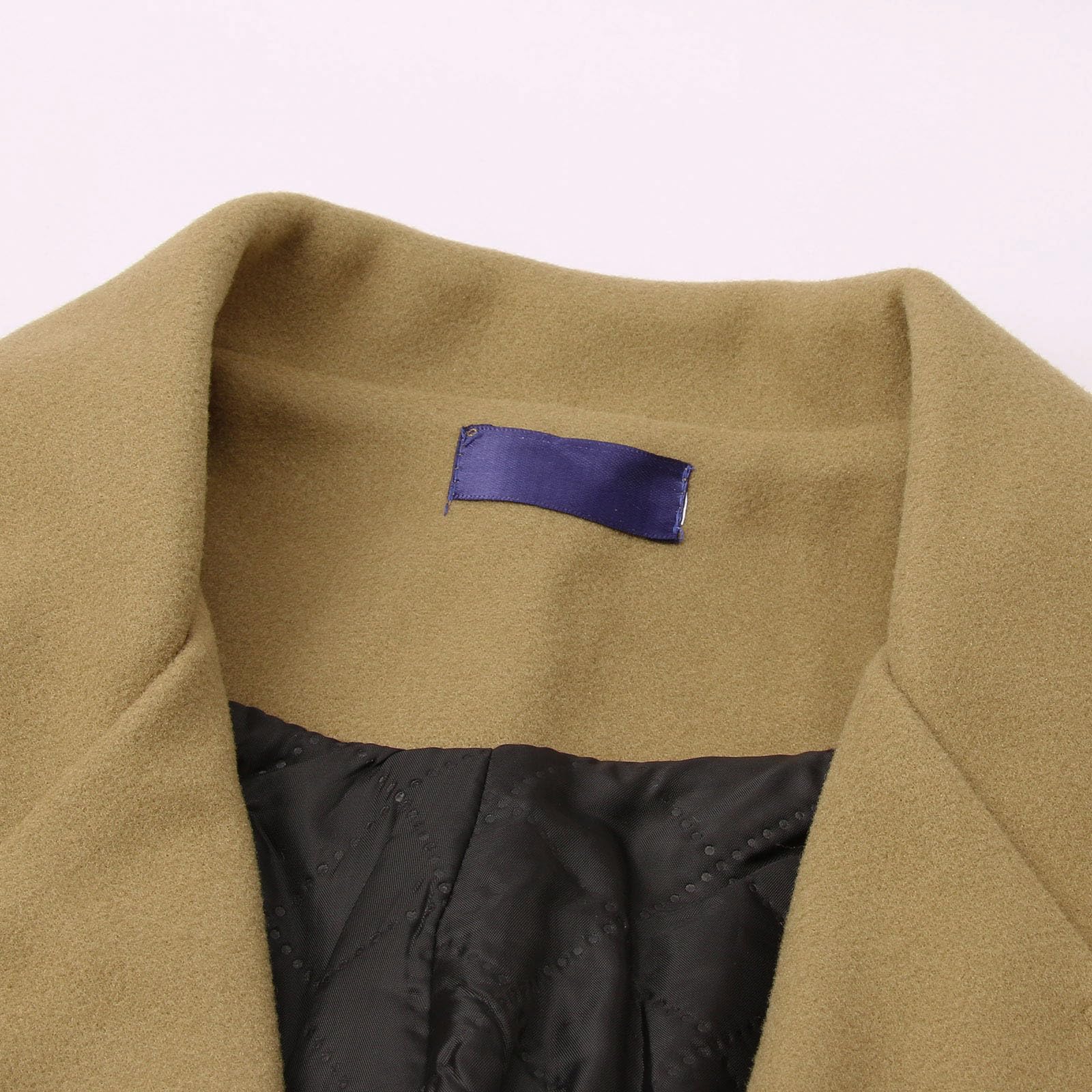 Generico Trench Coat Nero Lungo Uomo In Pelle Monopetto Cappotto Risvolto Invernale Classico Transizione Stagione Medio Ginocchio Giacca a Vento con Stile Retrò e Tessuto di Lana