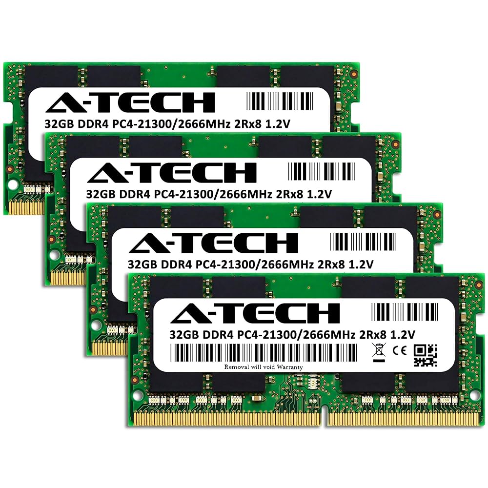 A-Tech 128GB (4x32GB) DDR4 2666MHz PC4-21300 (PC4-2666V