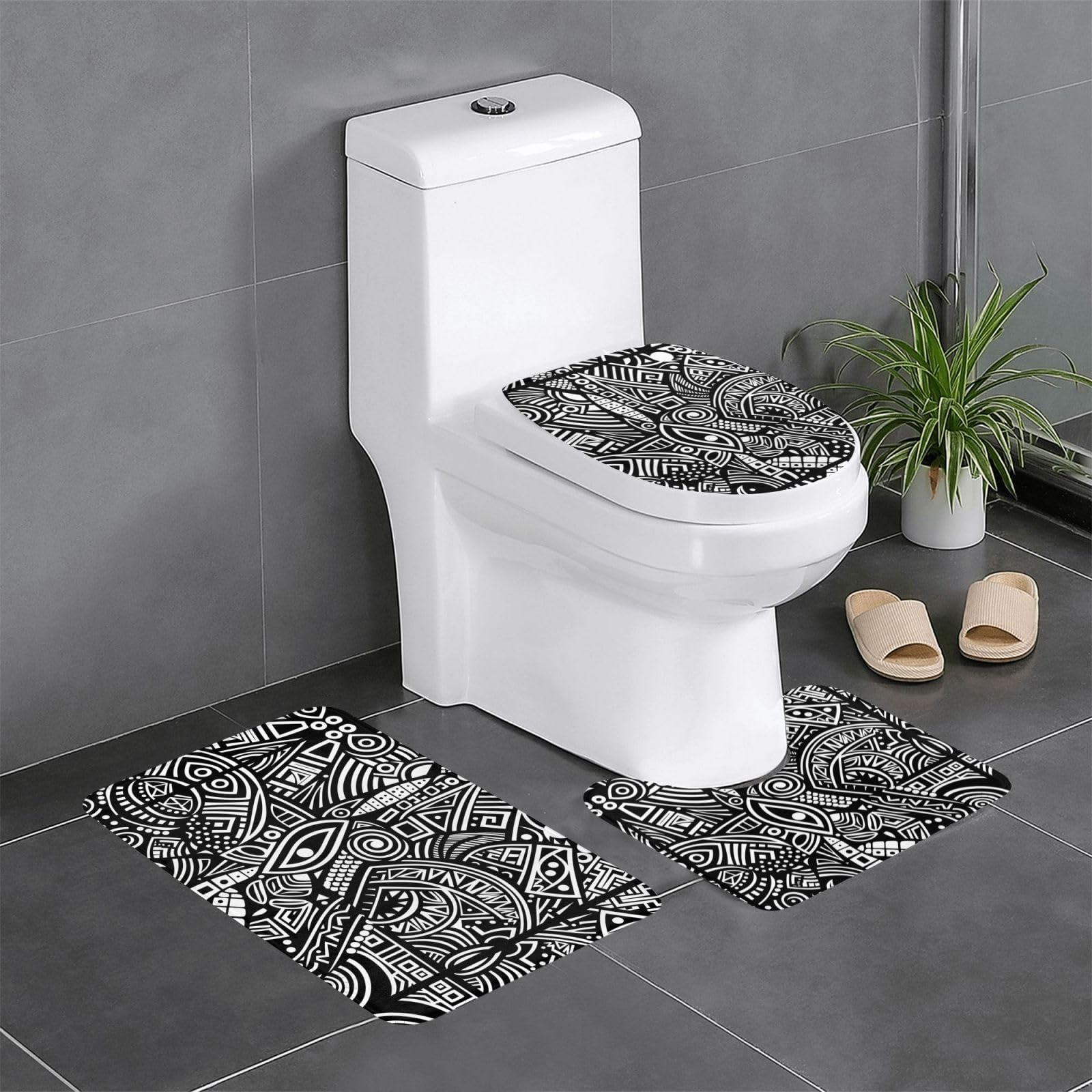 Tapis de bain antidérapant WHJDPP pour éviter les glissades sur carrelage de toilettes