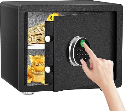HSGCJS Biometric Fingerprint Safe, Home Storage Box with full Digital Keypad,Security Safe For Home,Office and Hotel-38 * 30 * 30 CM,1.2 Cubic Feet