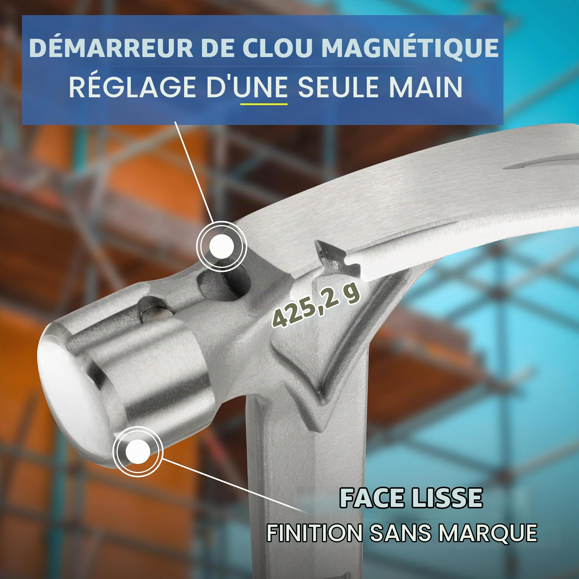 Estwing E6/15S Marteau ultra à poignée en vinyle Bleu 425 g