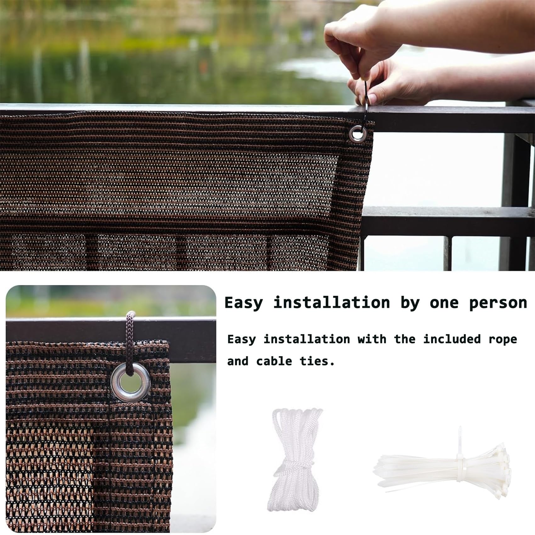 Brise-Vue Pour Balcon - 1,2 X 10 M - En Polyéthylène Haute Densité