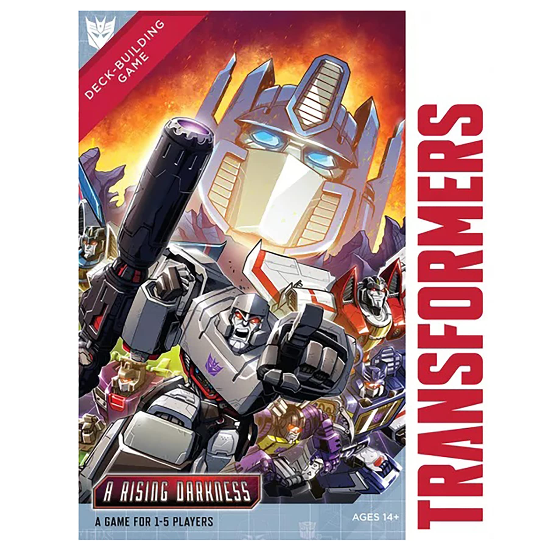 Gra do budowania talii Transformers od Renegade Games Studio: rozszerzenie Rising Darkness - samodzielna ekspansja, od 14 lat, 1-5 graczy, 45-90 minut