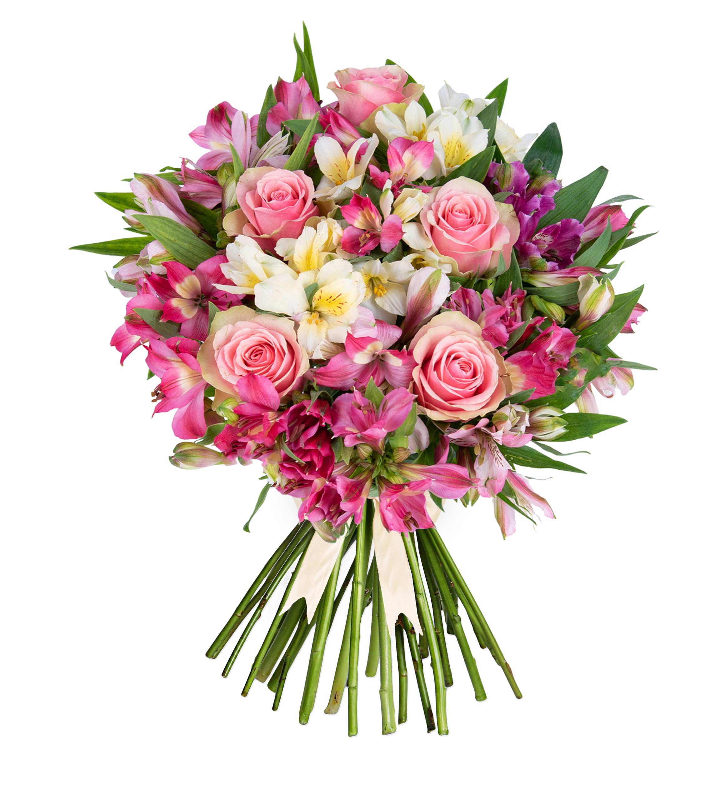 Peruvian Lily & Rose - Fresh Flowers - Birthday, Anniversary, Get Well, Thank You, Occasion Flower - Cut Floral Arrangement for Gifts, Weddings, Sympathy, Celebrations, Mothers day (Medium)