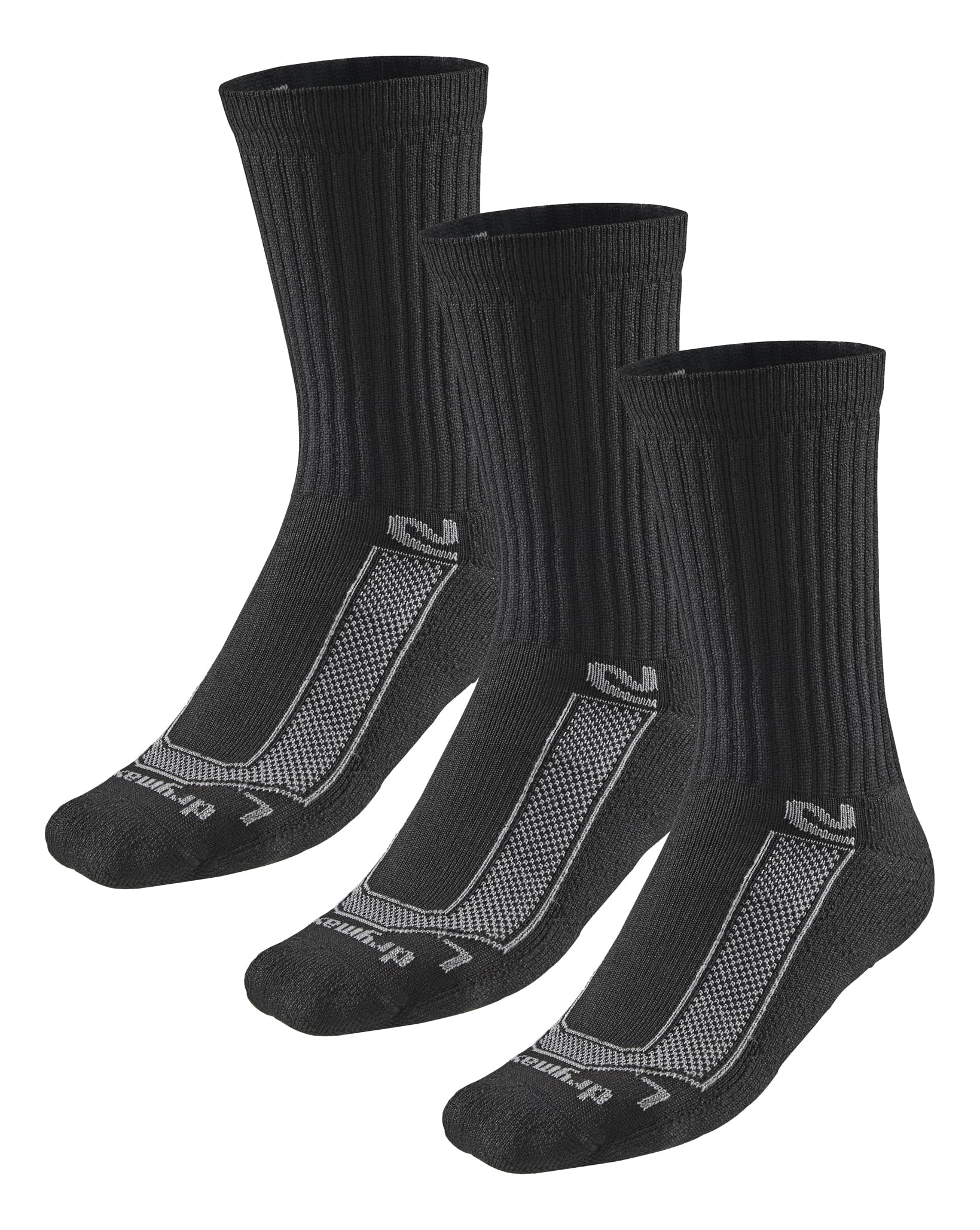 R-Gear Drymax Crew Running Socks For Men and Women | Breathable, Moisture Control & Anti Blister | 3 Pack, Black/Medium Cushion, L