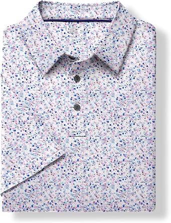 ZITY Men's Golf Shirts Short Sleeve Moisture Wicking Performance Print Patterns Casual Collared Golf Polo Shirt for Men