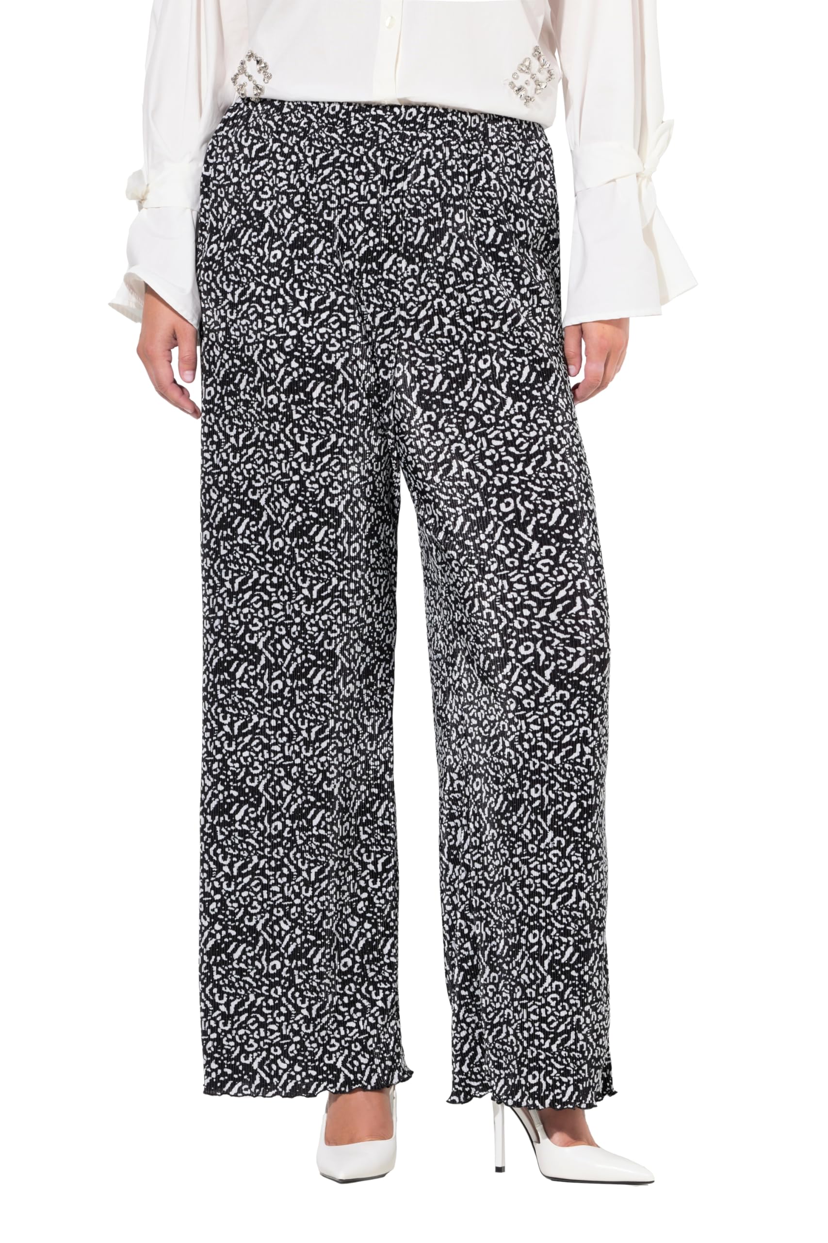 MIAMODA Damen große Größen Übergrößen Plus Size Hose, Plissee, weites Bein 836770