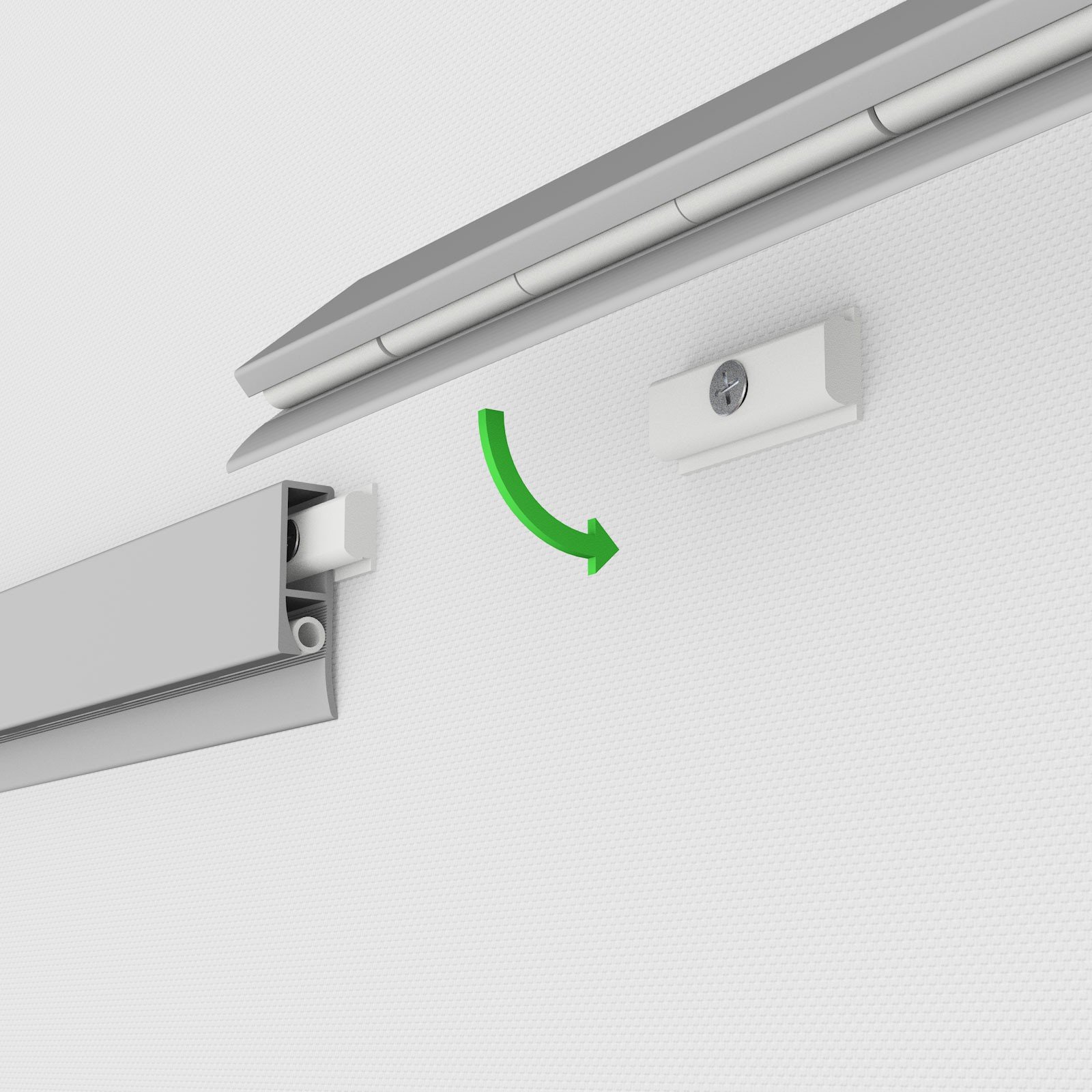 Leha® Klemmschiene, Wandklemmschiene, Klemmleiste Switch silber 200cm Aluminium