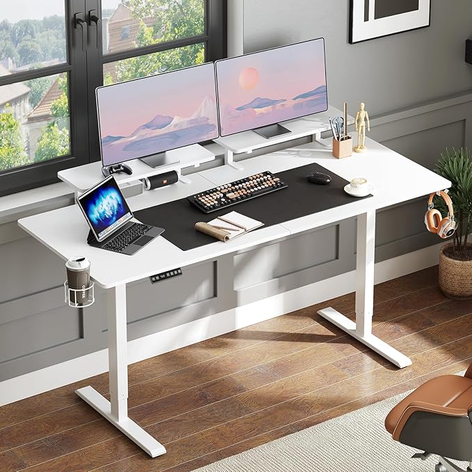Escritorio Ajustable Electrico Standing Desk 180x61 cm Blanc