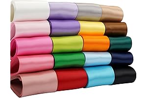 HUIHUANG 2-Inch Thick Satin Ribbon Assortment in Vibrant Hues