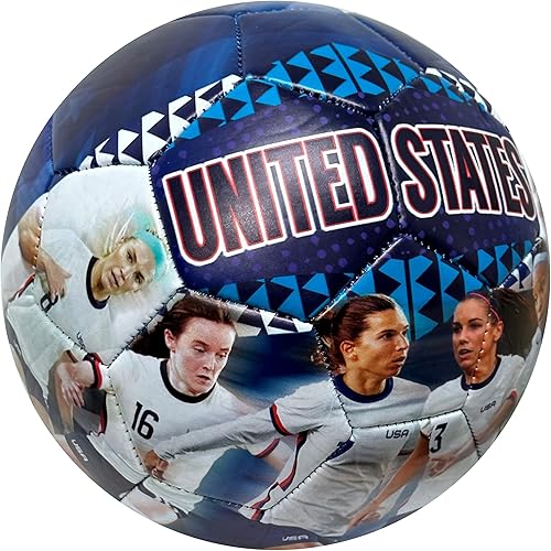 Miniatura 4 de Icon Sports US Soccer - Pelota gráfica de la selección nacional de mujeres, talla 4, USWNT Players Photo Soccer Ball #4, rosa