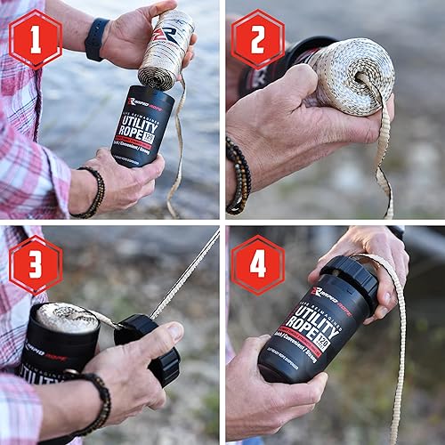 Miniatura 4 de Rapid-Rope - Cuerda multiusos sin enredos para campamentos senderismo caza y pesca paracord equipo táctico multiusos imprescindible en un kit de