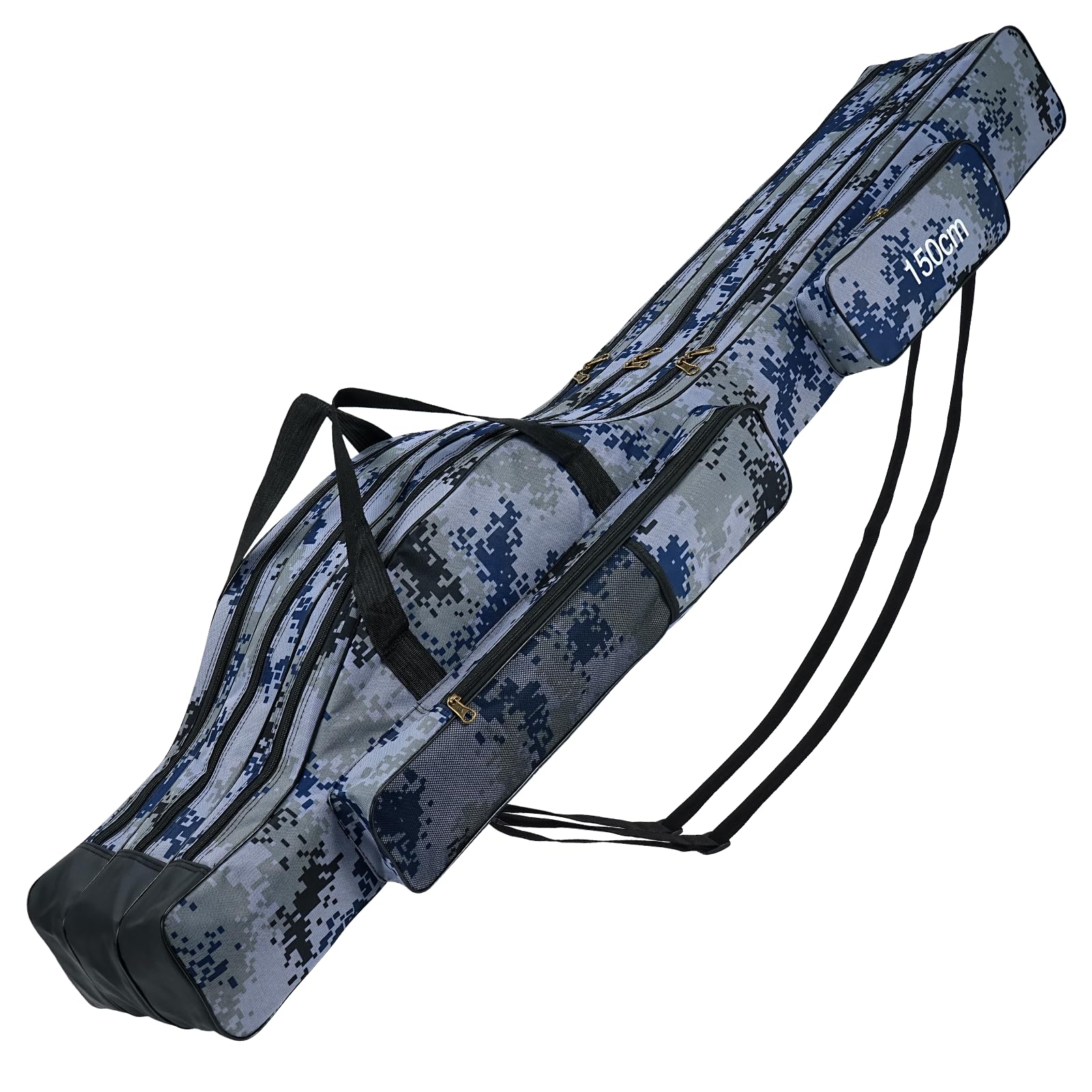 Borsa da Pesca Portatile, 150cm Pieghevole Sacca Canna e Attrezzi con 3 Strati Grande capacità Borsa da Pesca Portatile per Canna Impermeabile Custodia per Canna da Pesca