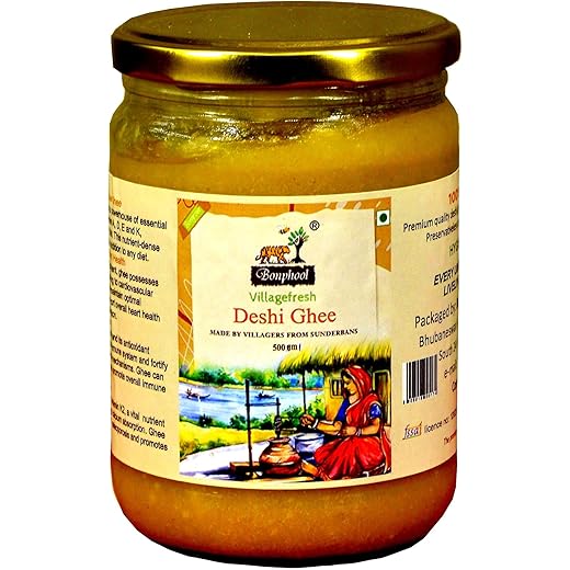 Bonphool A2 Desi Cow Ghee 500ml Pure & Healthy Bilona Meth