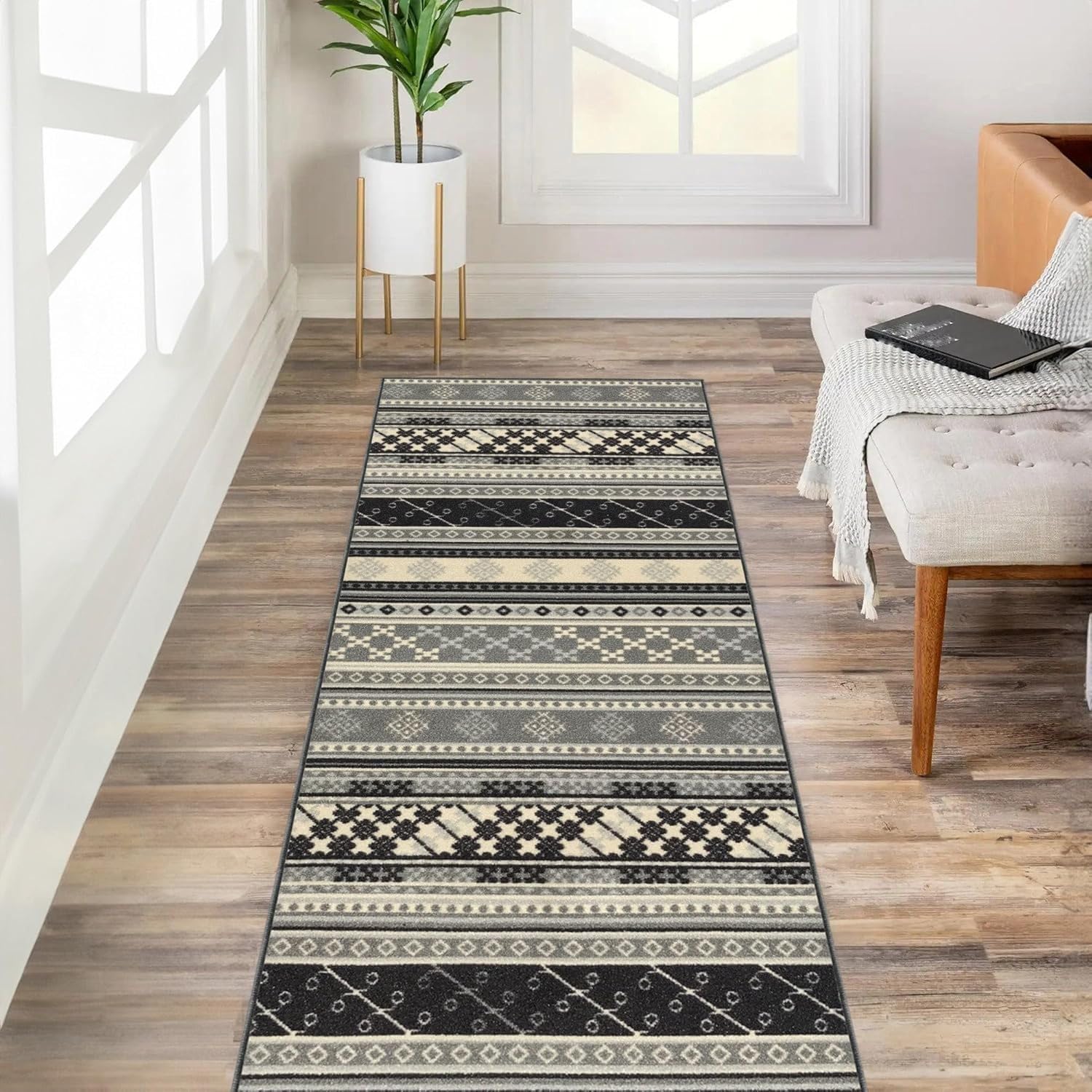 Alfombra lavable pasillo con base antideslizante para hogares con mascotas