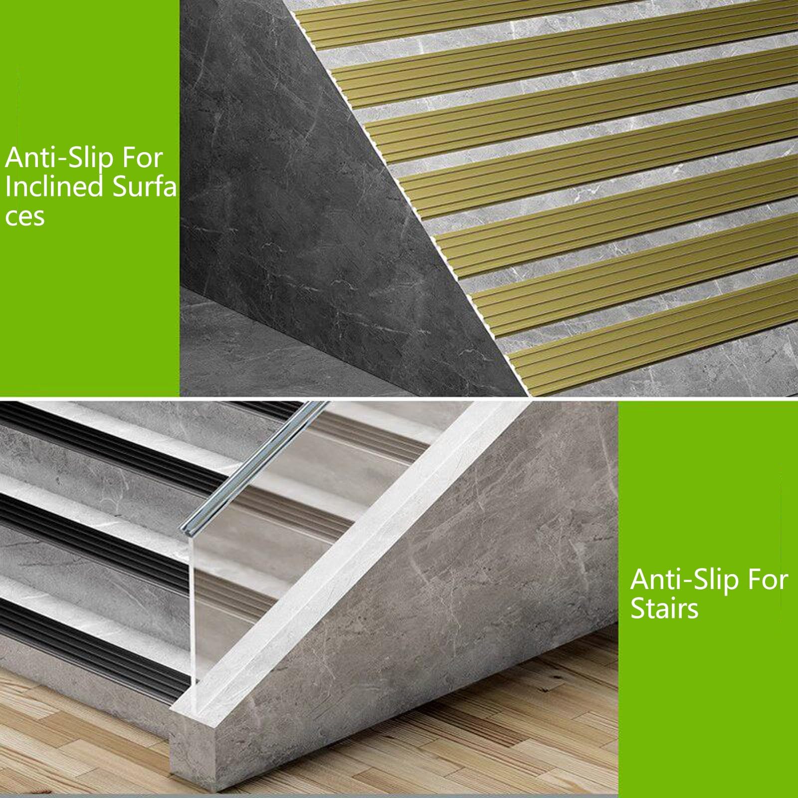 Tiras de borde de escalón de 39,4 pulgadas, peldaños de escalera, protector | Antideslizante peldaños de aluminio, for interiores y exteriores(Silver,1Pcs)