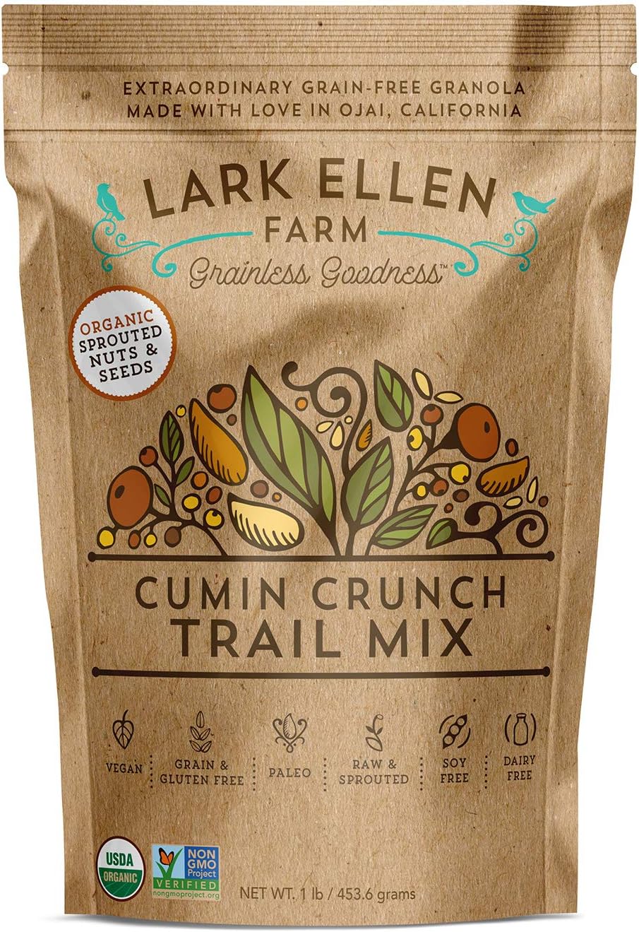 Lark Ellen Farm Cumin Crunch Organic Low Carb Trail Mix, 5.5 Net Carbs - 1 LB
