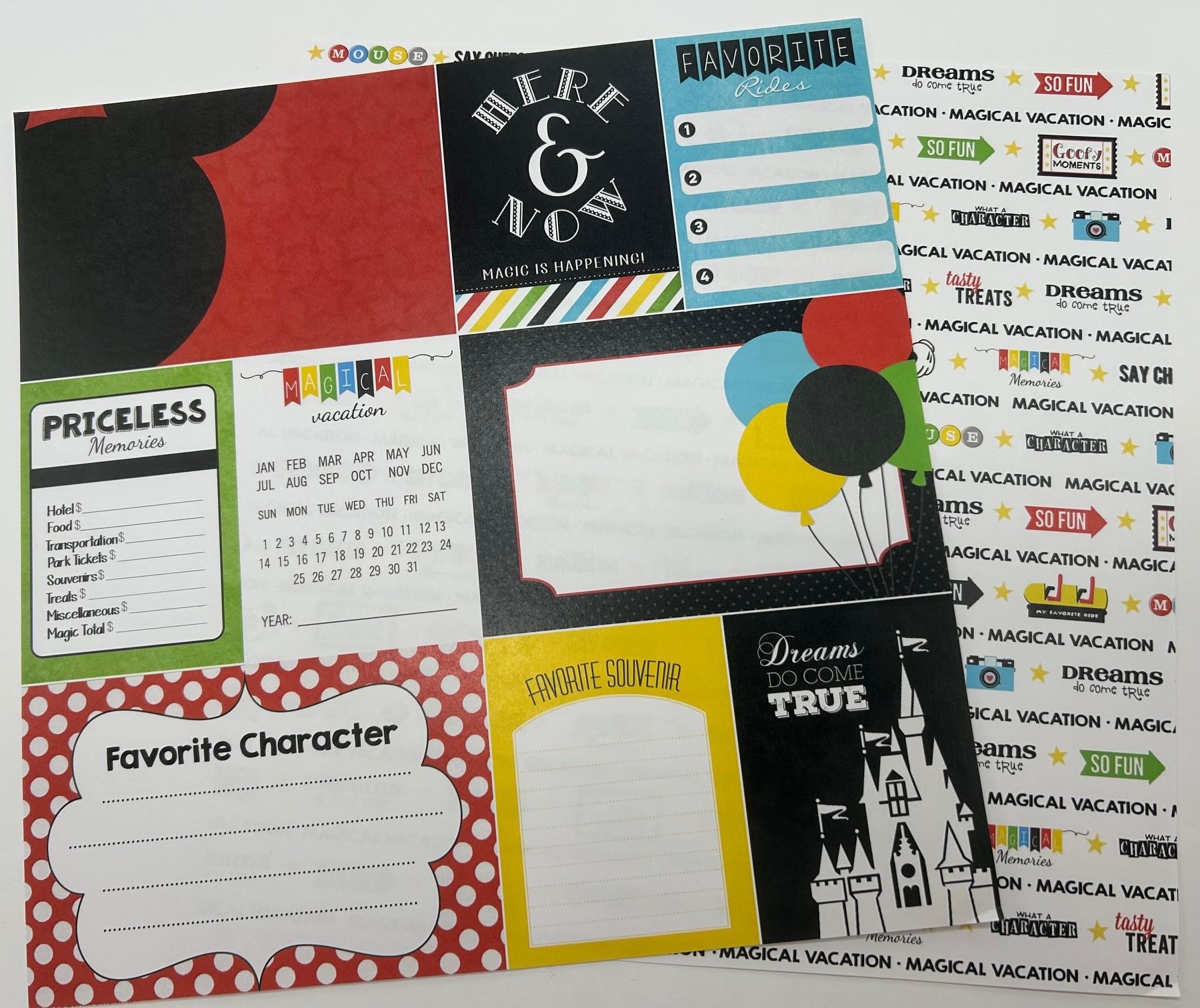 Scrapbook Customs Tematyczny papier i naklejki zestaw do scrapbookingu, magiczne wakacje