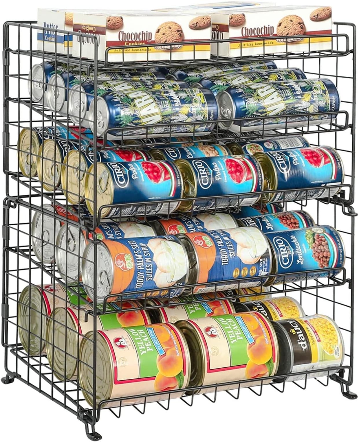 JKsmart2-Pack Stackable Can Rack Organizer, Can Storage for Kitchen Pantry Cabinet, Can Holders for Food, Multifunctional Can Dispenser for Snacks Soda