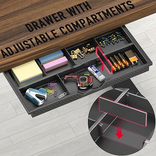 Miniatura 53 de SHW - Escritorio de pie eléctrico de altura regulable con memoria - 48 x 24 pulgadas, marrón rústico Marrón