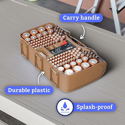 Miniatura 6 de Organizador de Almacenamiento de Batería, La Caja Organizador de Almacenamiento de Batería con probador, funda de batería transparente, soporte de