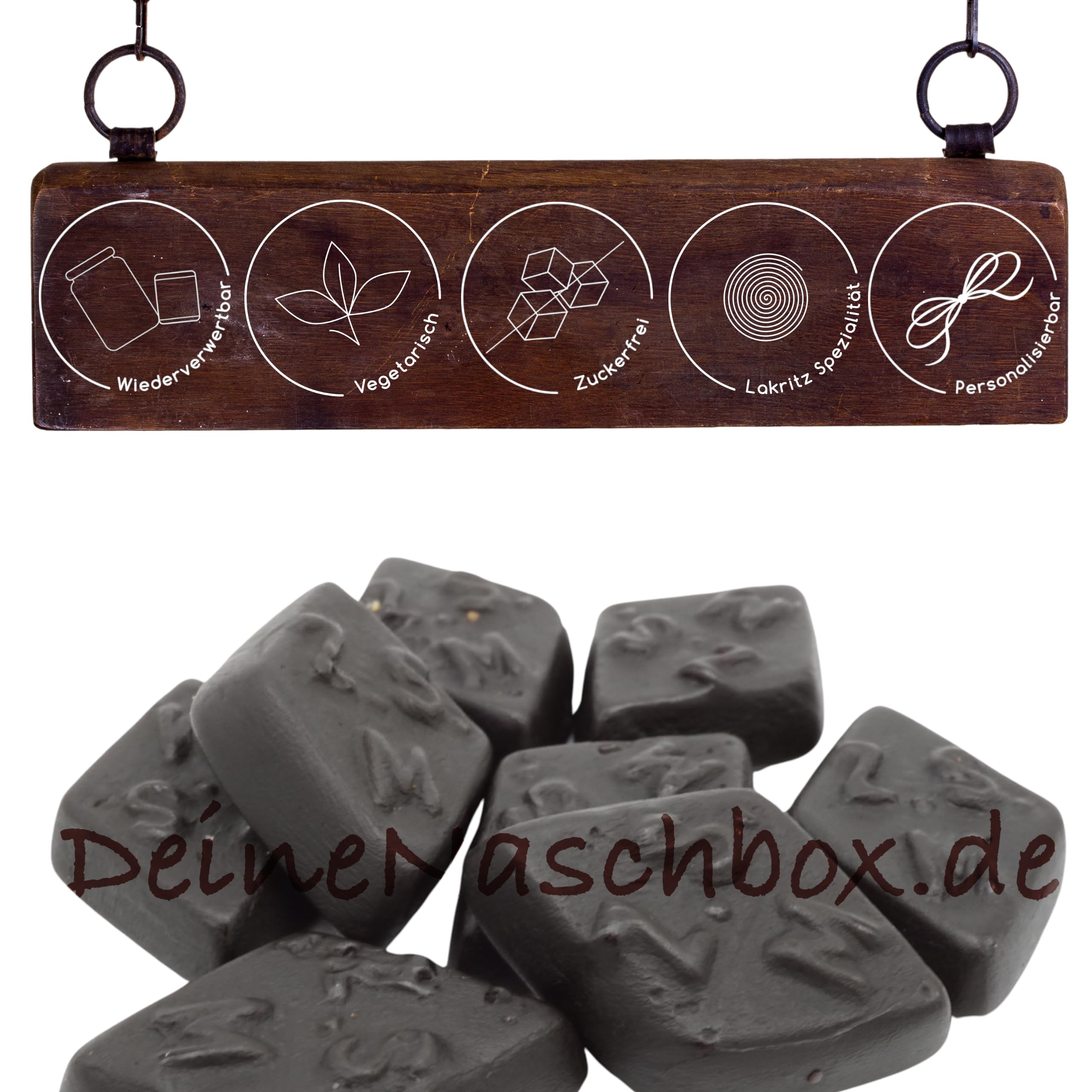 Deine Naschbox | Zuckerfreie Salzlakritz Diamanten | 3kg Mega Pot | XXL Großpackung für Party, Candybar & als Geschenk - Gelatinefrei - Extra stark
