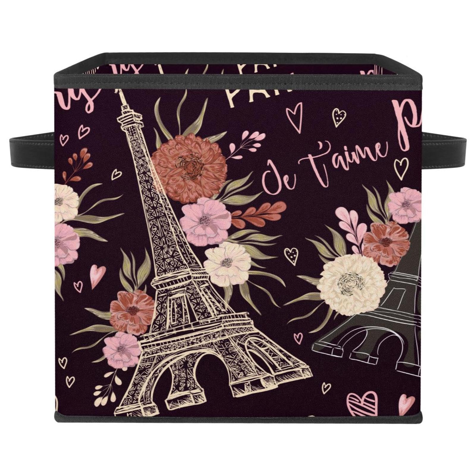 Boîte de rangement tissu Tour Eiffel pour organiser les jouets et vêtements de la chambre