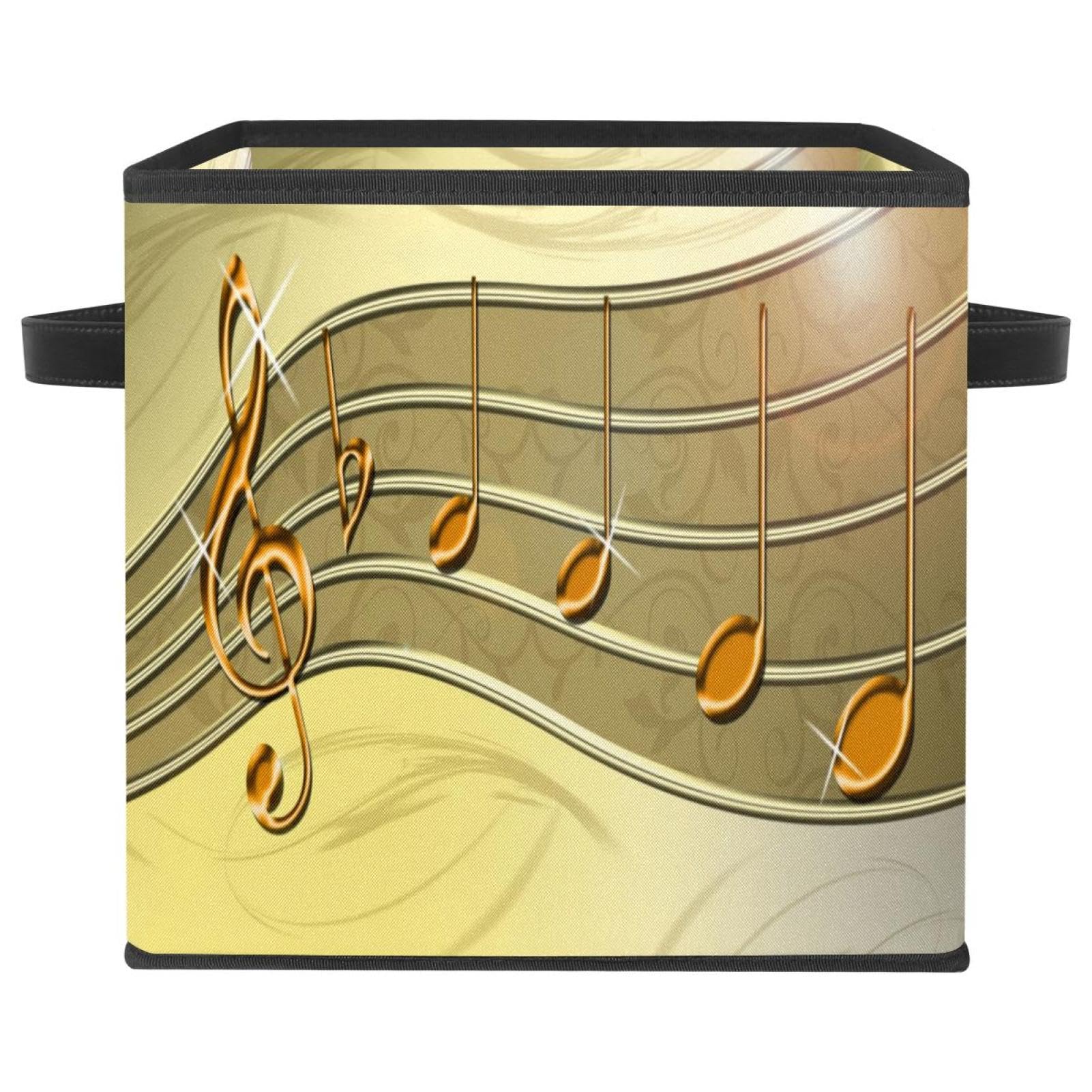 Panier de rangement en tissu clé de musique idéal pour organiser la chambre et le placard