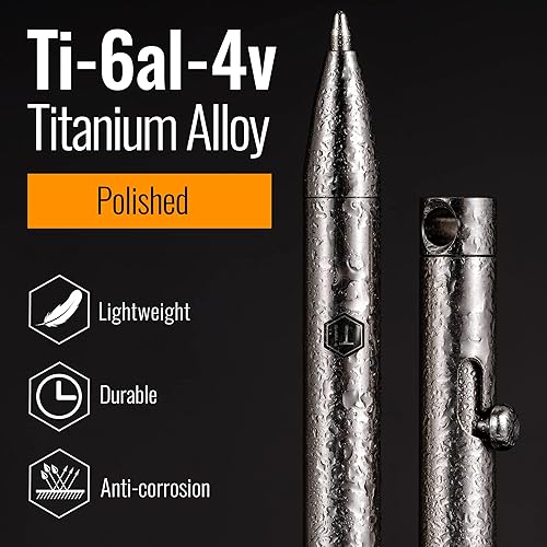 Miniatura 9 de KeyUnity Clip de llavero mosquetón de titanio KD00, llavero dividido KA02, mini cuchillo KK06, paquete de bolígrafo KP00