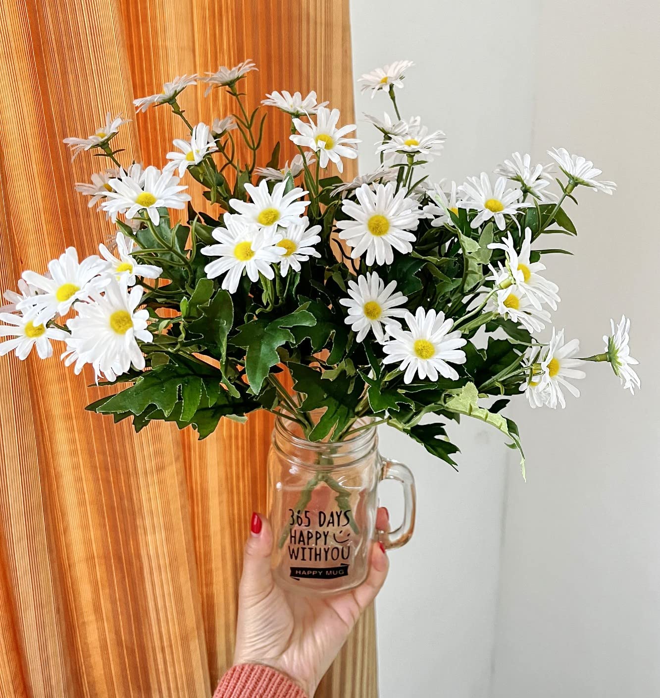 Amazon.de: JZK 2 x weie Margeriten-Blumenstrue, knstliche weie  Gnseblmchen, knstliche Gnseblmchen, Margerite-Zweige fr  Blumenarrangement, Hochzeitsdekoration