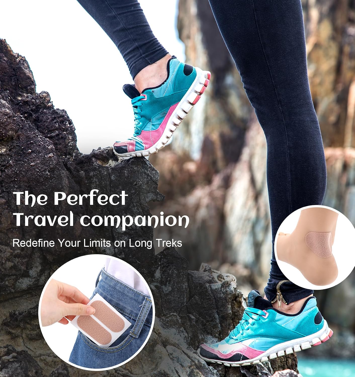 28PCS Precut Moleskin for Blisters, 4 Styles Moleskin Pads for Feet | Large Rectangle, Oval, Half-Moon, Precut Adhesive, Tape Blister Prevention, For Hiking, Running, For Travel