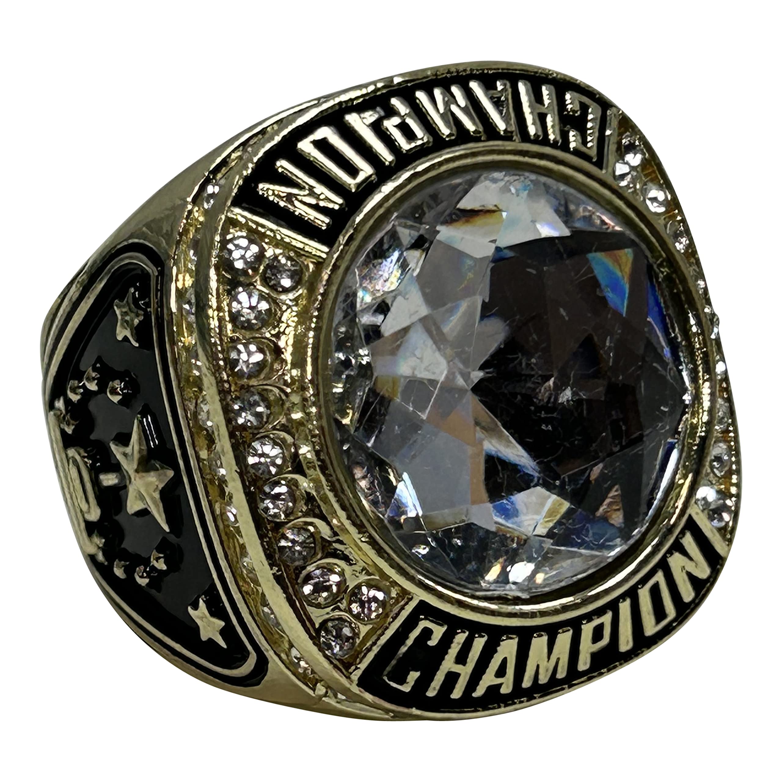 Express Medals Gold Color Champion Rings with Various Synthetic Center Stones Trophy Award Gift Championship Ring Winner Tournament
