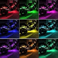 Vista 2 de 6 unidades de luces LED para motocicleta, impermeables, RGB multicolor, efecto de neón brillante, atmósfera, lámparas subterráneas, control remoto