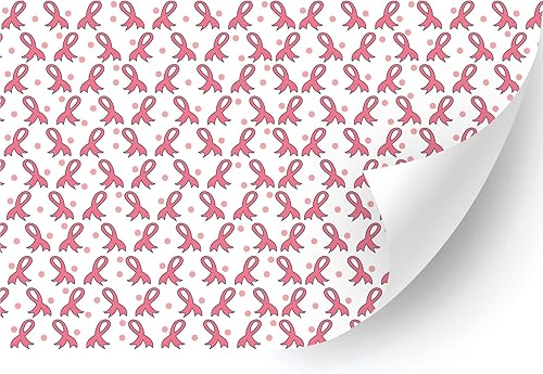 Miniatura 5 de Vinilo de transferencia de calor con patrón de concienciación sobre el cáncer de mama (cinta rosa bebé, 18.5 pulgadas x 3 yardas) - Papel de