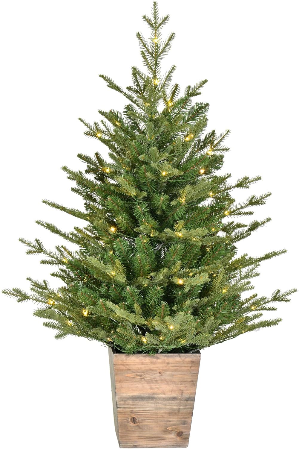 Vickerman 3' Gibson Slim Potted Pine Artificial Christmas Tree, Warm White Dura-lit LED Lights - Faux Gibson Christmas Tree - Seasonal Indoor Home Decor