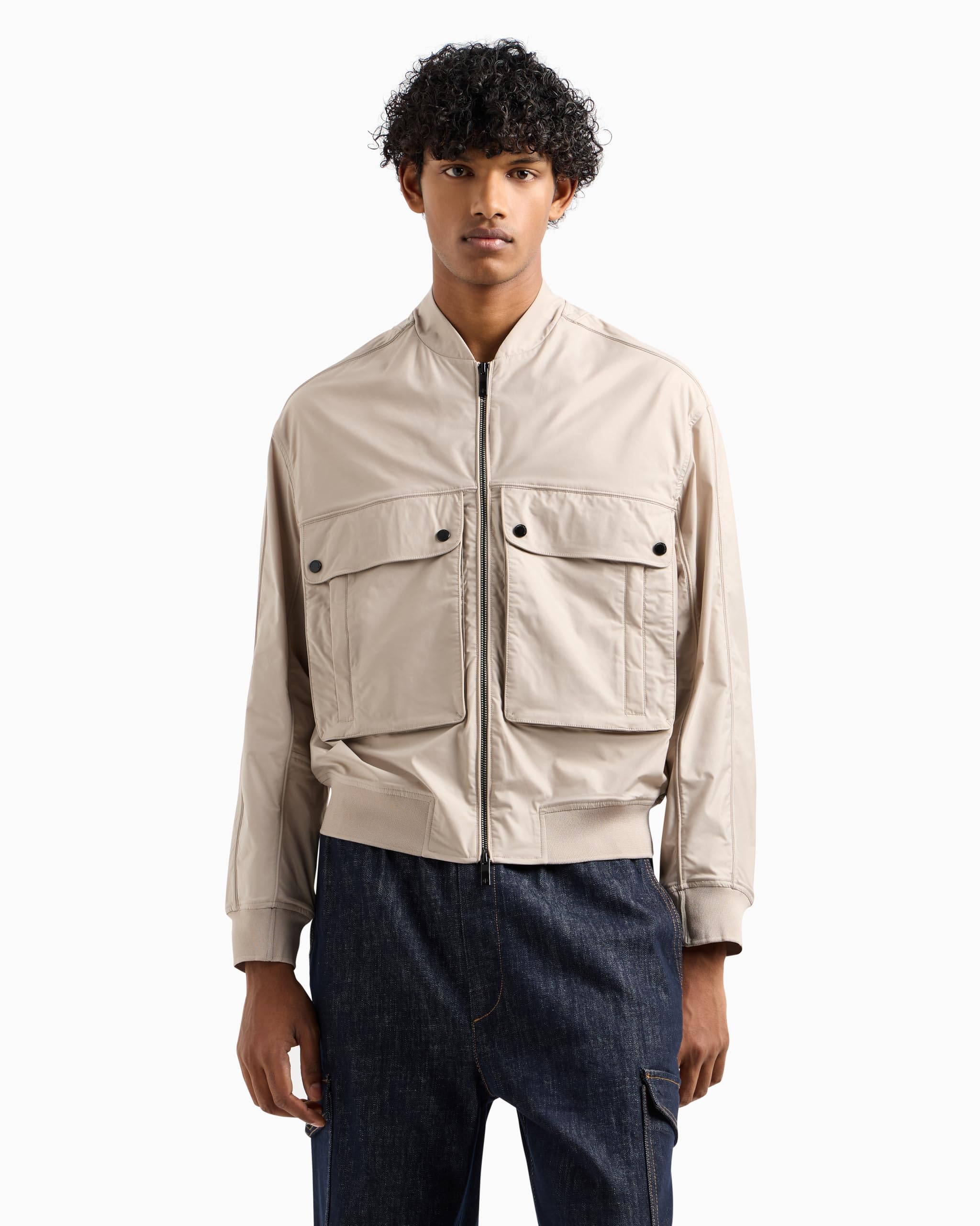 Armani Exchange Blue Edition, Logo Patch Giacca Blouson Uomo
