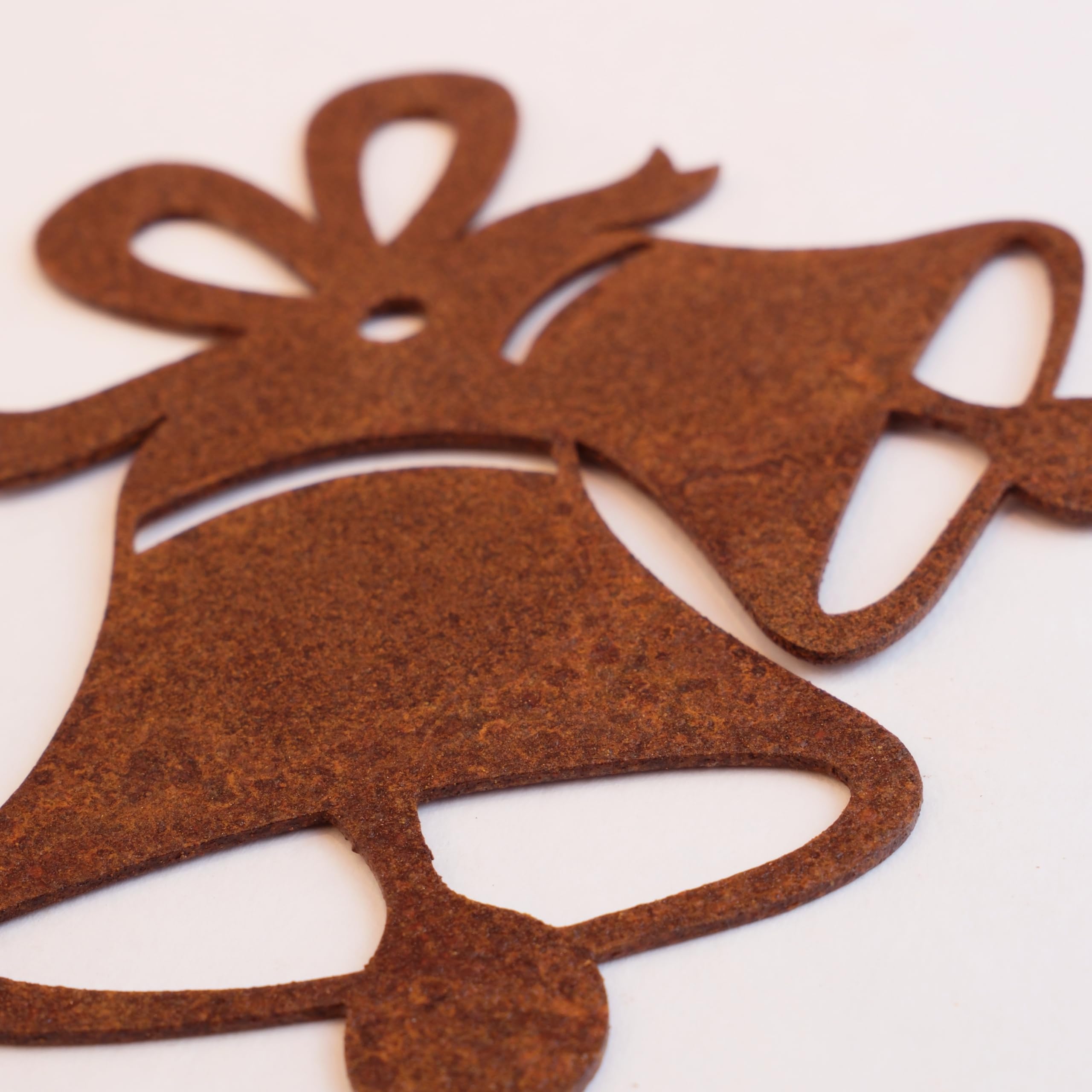 Rostige Glocken Deko (12x12 Cm) – Edelrost Metallglocken Für Garten, Advent & Winter