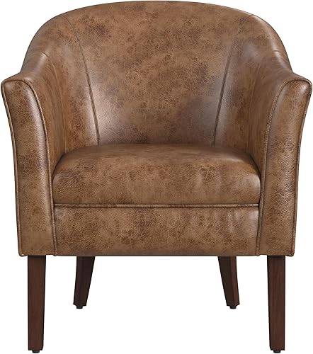 Miniatura 73 de HomePop Silla decorativa en forma de barril, reposabrazos, tela sólida y madera, verde azulado mediano verde azulado,Agua,Marrón,Gris y