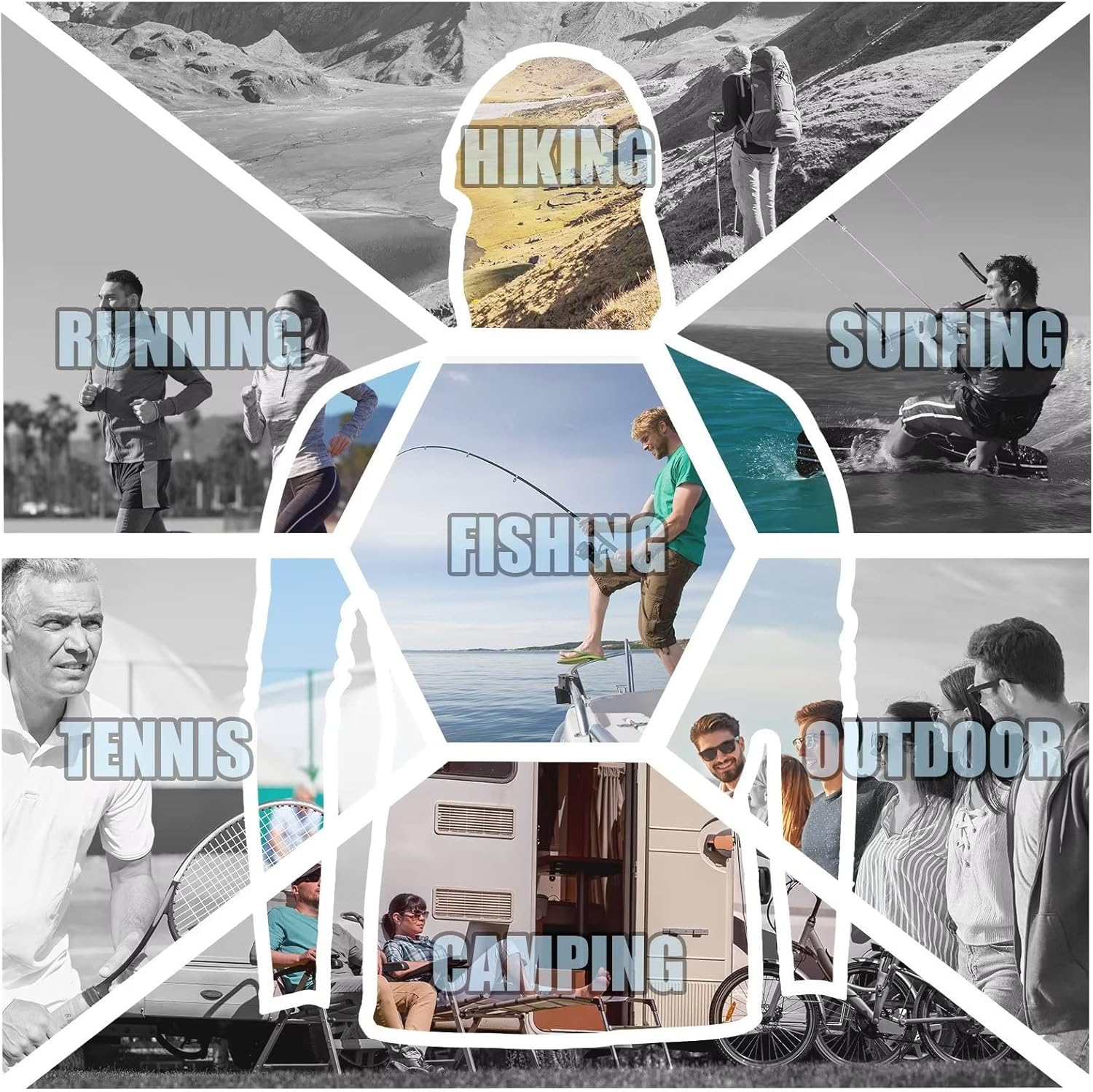 Mens Long Sleeve Athletic Hoodie Sun Protection Gym Workout Shirt for Hiking Running Fishing - Image 3