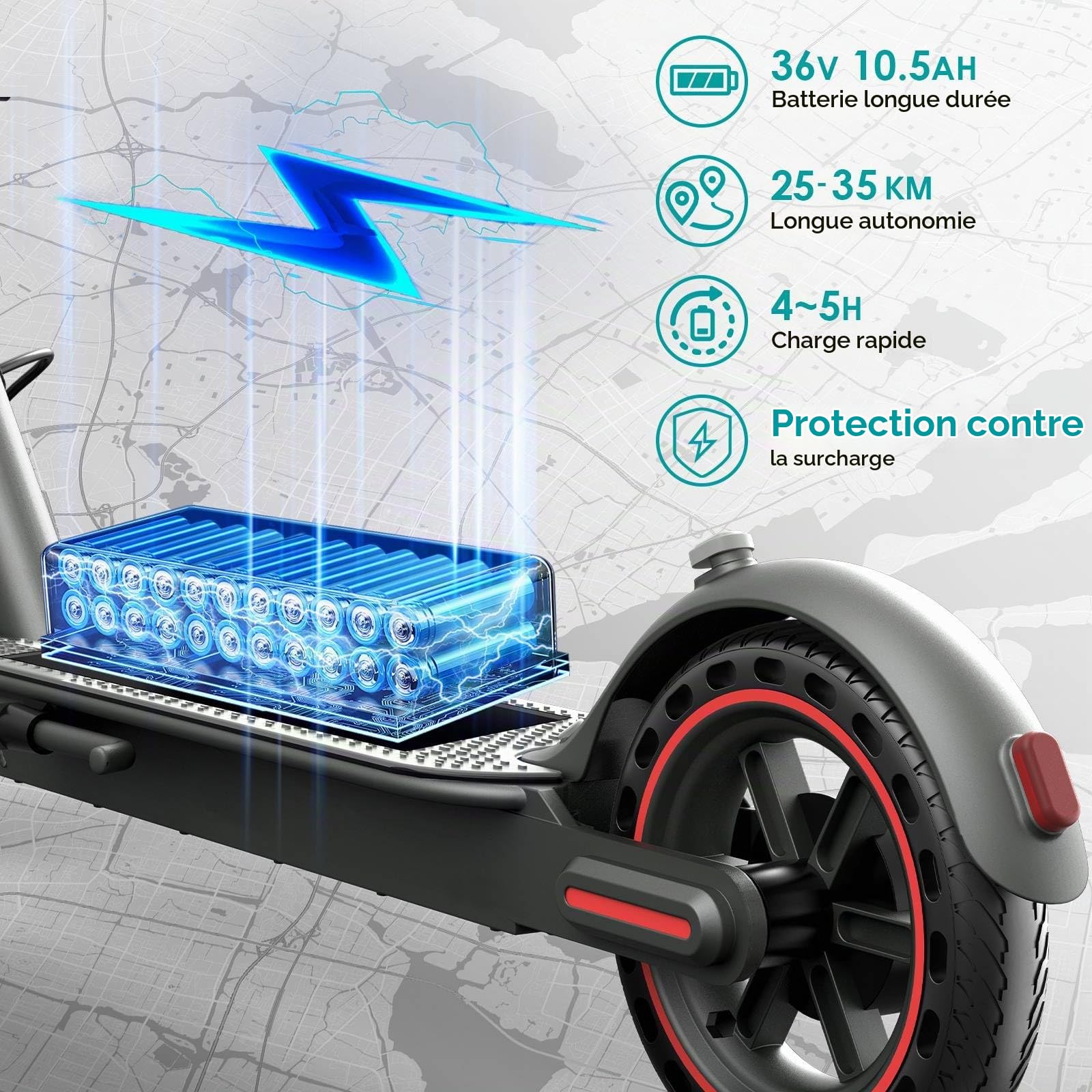 Trotinette Electrique Adulte 350w/500w,Pneumatiques De 8.5/10 inches,Vitesse Max 25 Km/H,Longue PortéE 35/45 Km,SystèMe de Frein à Double Tambour,Scooter Pliant pour Adultes,Charge Max 120KG