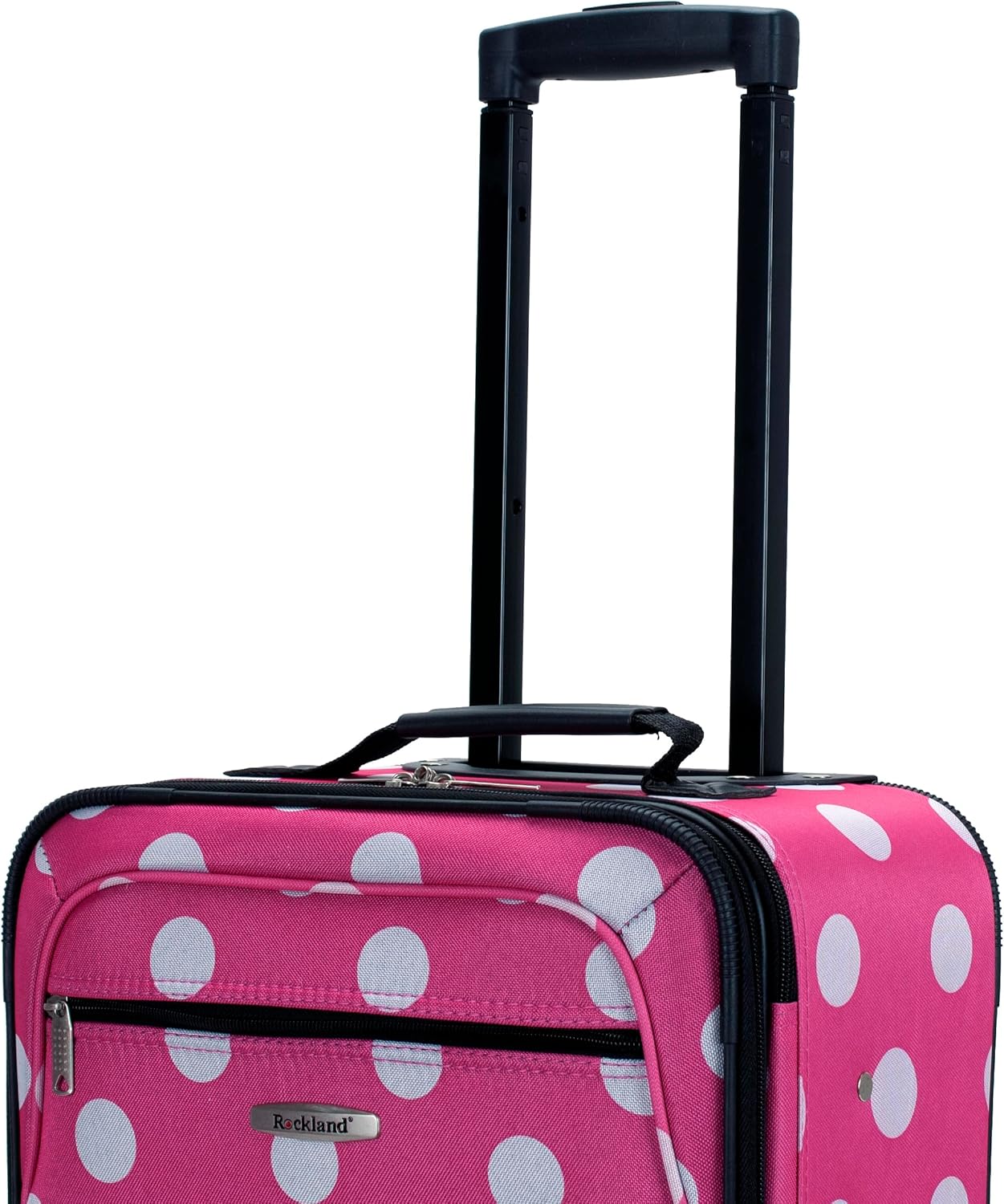 Rockland Fashion Softside Upright Luggage Set, Expandable, Pink Dots, 2-Piece (14/19) - Image 8