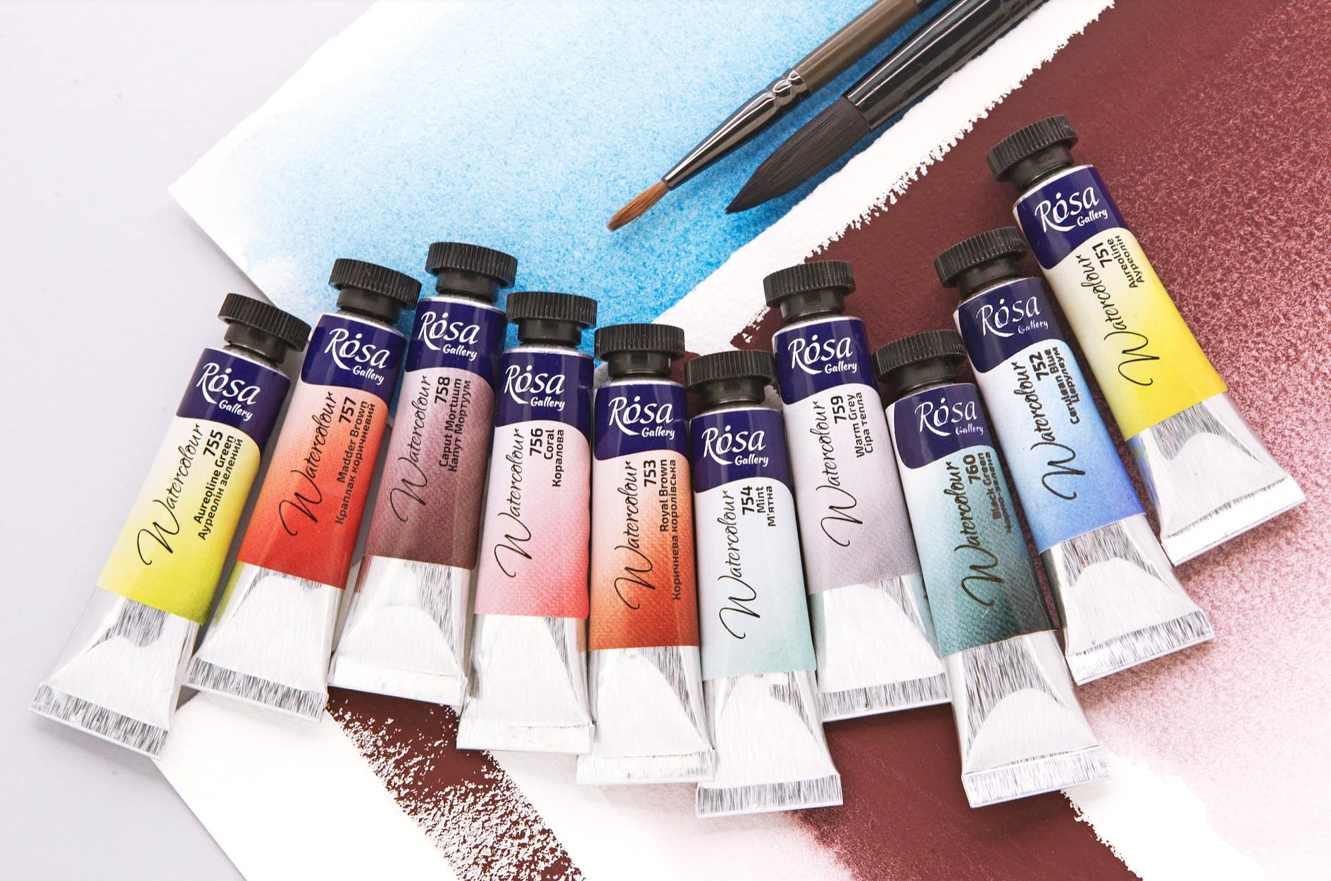 Acuarelas ROSA Gallery – Tubos De 10 Ml, Pigmentos Profesionales, Colores Vibrantes Y Alta Resistencia A La Luz