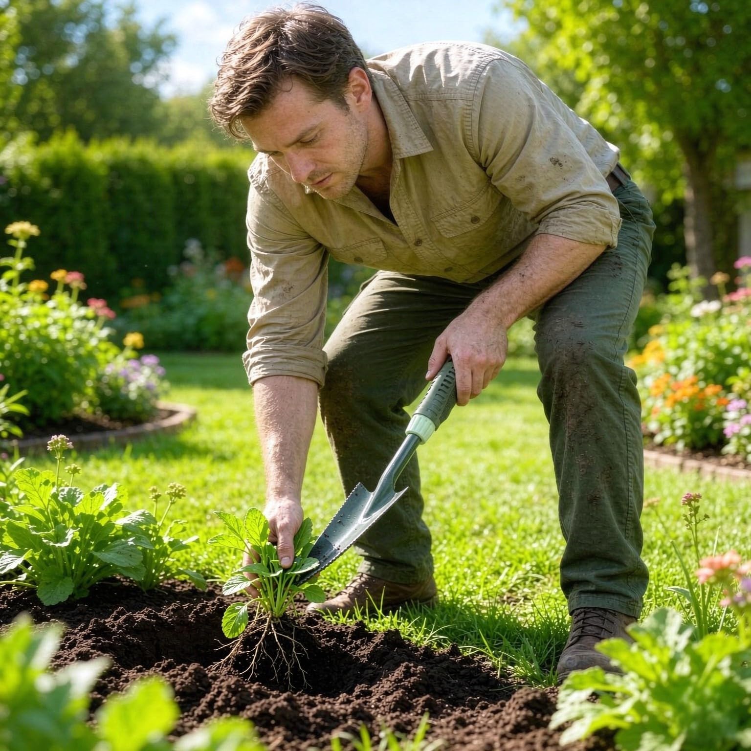Lot de 6 outils de jardin robustes - Kit d'outils de jardinage - Petite pelle de jardin - Outils de jardinage durables
