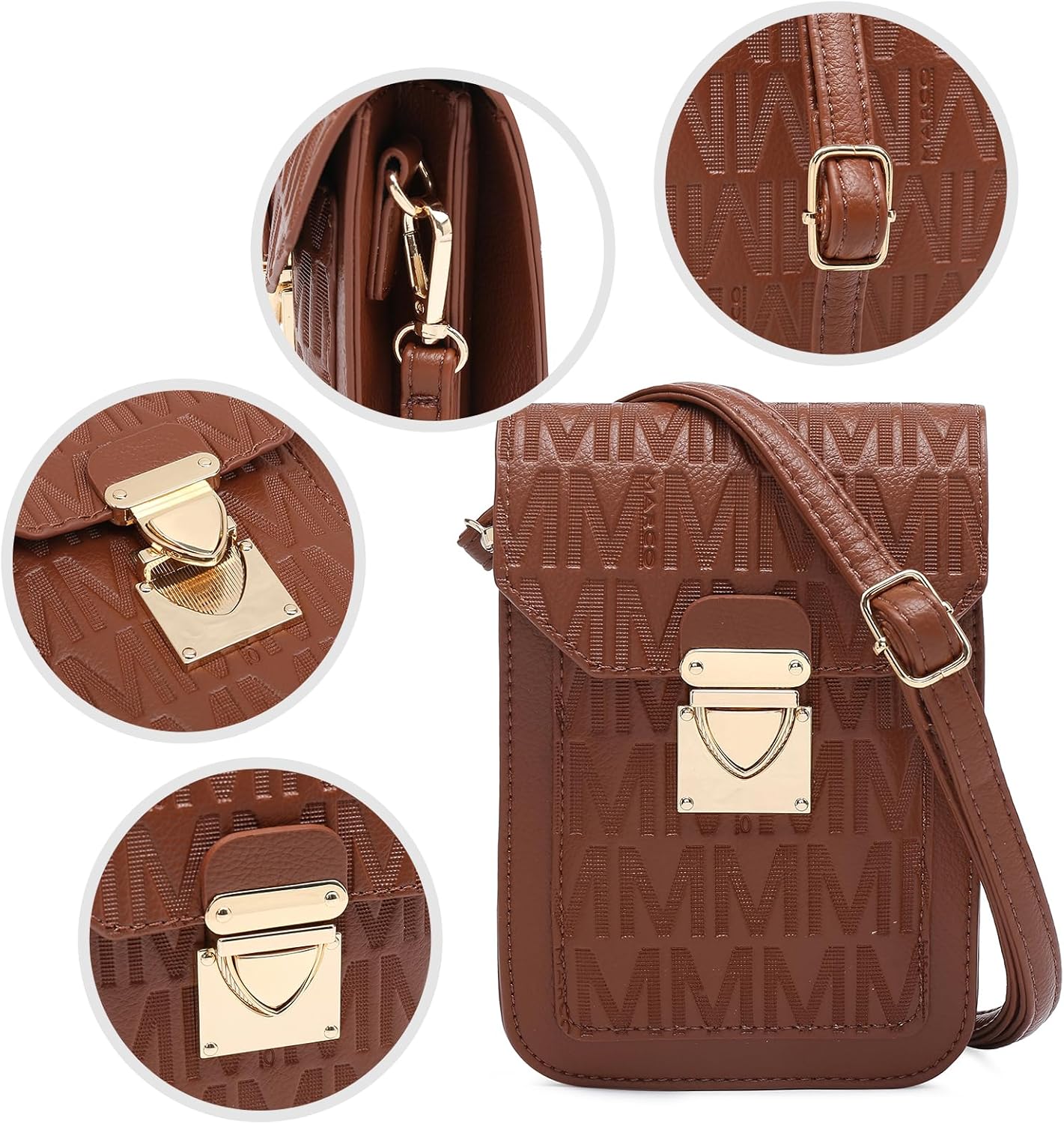 MKP Women Fashion Signature Lightweight Cute Small Crossbody Bags Cell Phone Purse Wallet Shoulder Bag With Snap Closure - Image 2