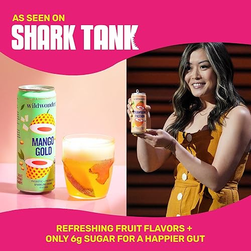 Miniatura 6 de Wildwonder Bebida de jugo probiótico espumosa con inmunidad y apoyo a la digestión, con fibra de 0.18 oz y probióticos vivos, sin cafeína, orgánica,