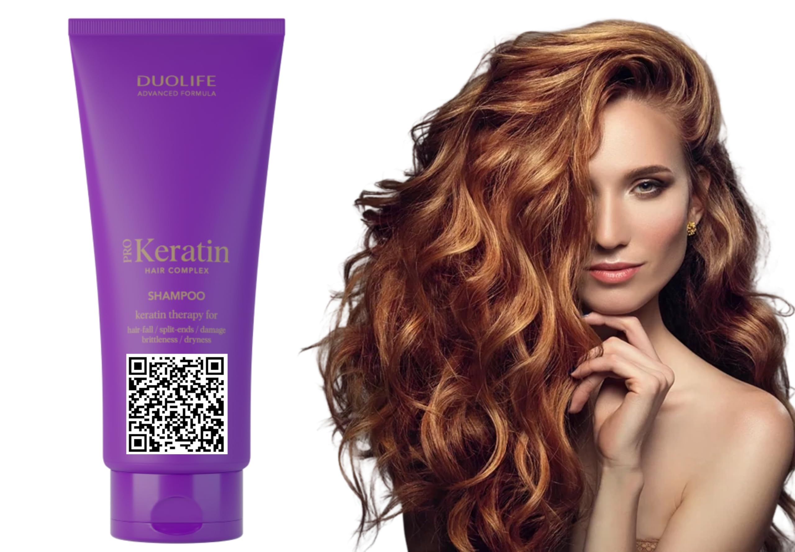 Duolife Keratin Hair Complex Shampoo 200ml,Szampon intensywnie pielęgnuje włosy, nawet słabe włosy i tendencję do wypadania, nawilża, poprawia elastyczność i zwiększa wytrzymałość