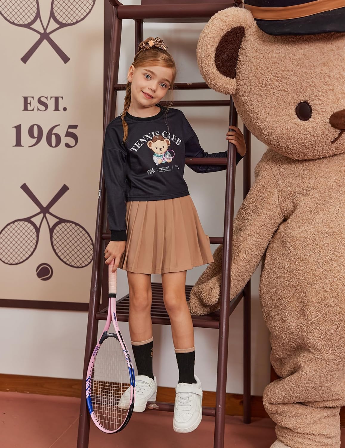 Arshiner Girls Crop Tops Kids Long Sleeve Pullover Sweatshirts Girls Cropped Crewneck Sweatshirt for 5-14 Years Teen Girl - Image 5