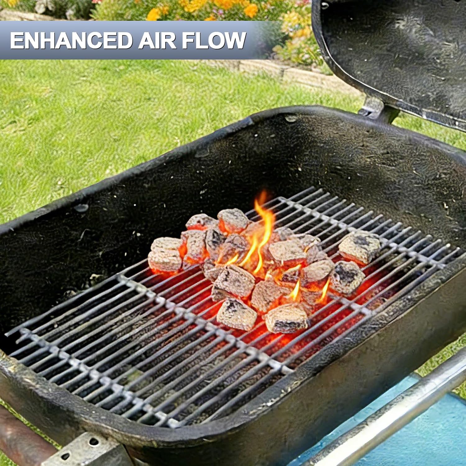KEESHA PK99010 Charcoal Grate Stainless Steel BBQ Grate Replacement for PK Grills 1997-2000, 20" x 12.5" PK Grilling Accessories, Rust Resistant Smoker Grill Parts